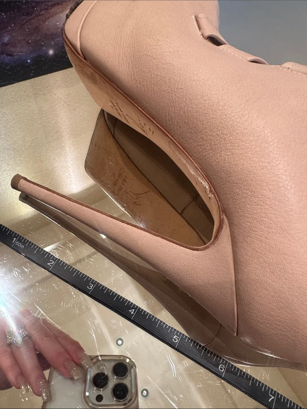 Giuseppe Zanotti Vintage Nude Beige Platform Peep Toe Booties Heels